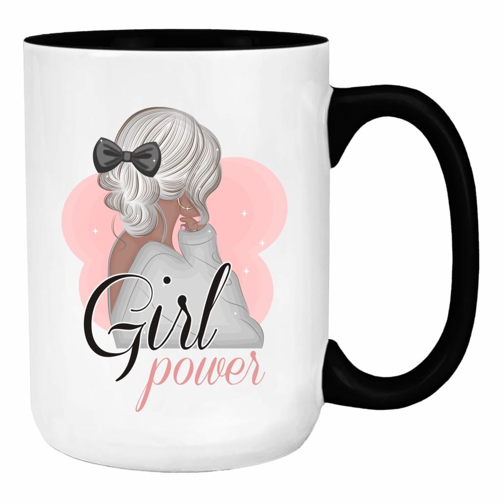 Girl Power 2 duży kubek ucho kolor kolor miętowo zielony