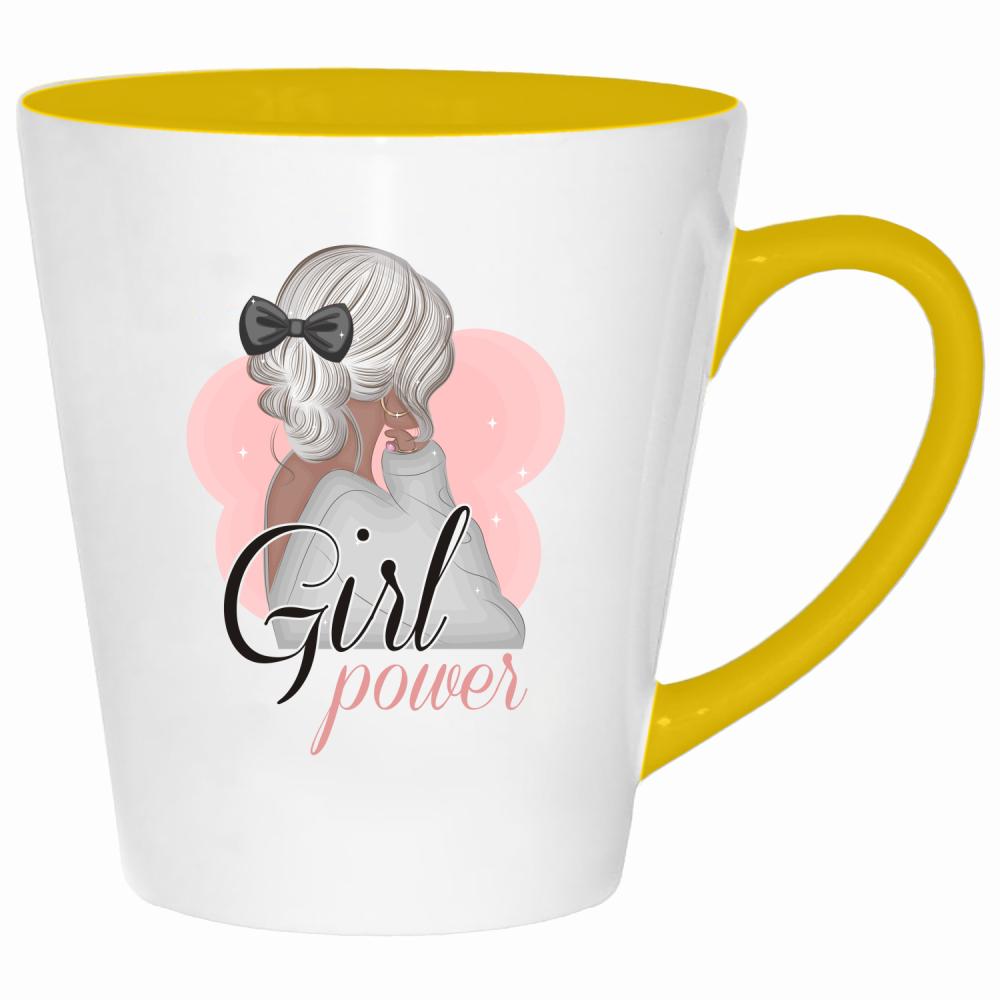 Girl Power 2 kubek latte kolor żółtyy