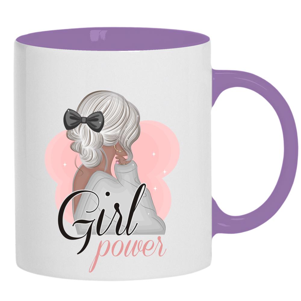 Girl Power 2 kubek ucho kolor kolor jasnofioletowy
