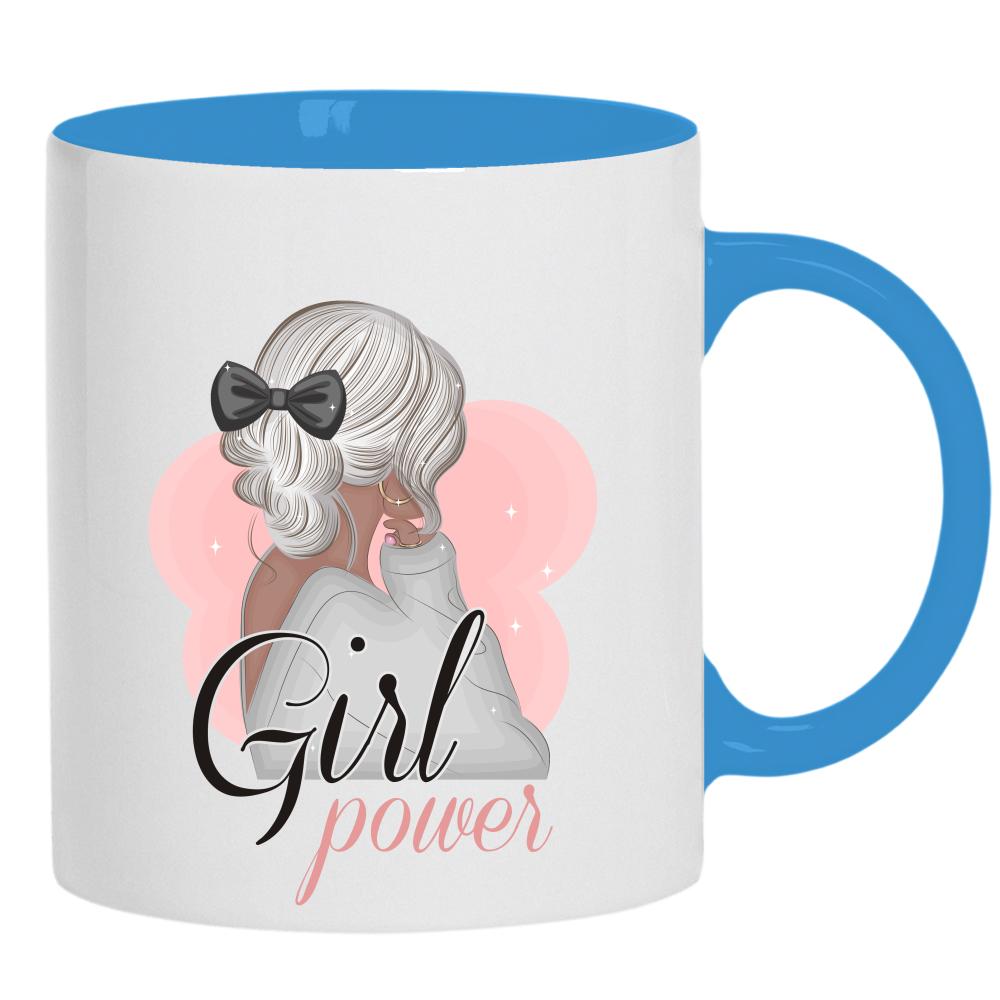 Girl Power 2 kubek ucho kolor kolor jasnoniebieski