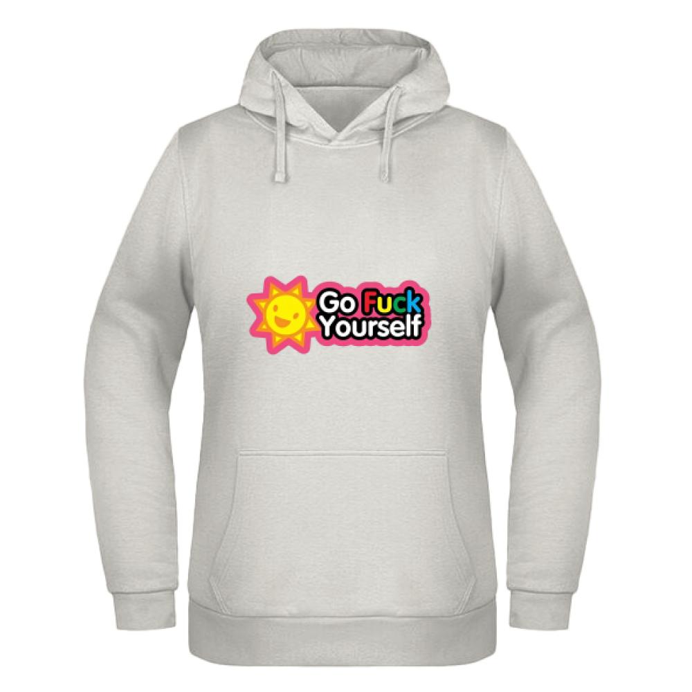 Go Fuck Yourself bluza damska z kapturem kolor vanilla milkshake