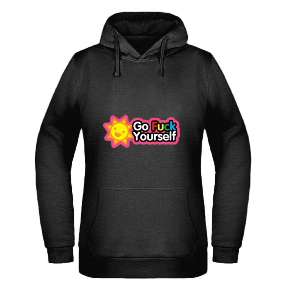 Go Fuck Yourself bluza damska z kapturem kolor zielony