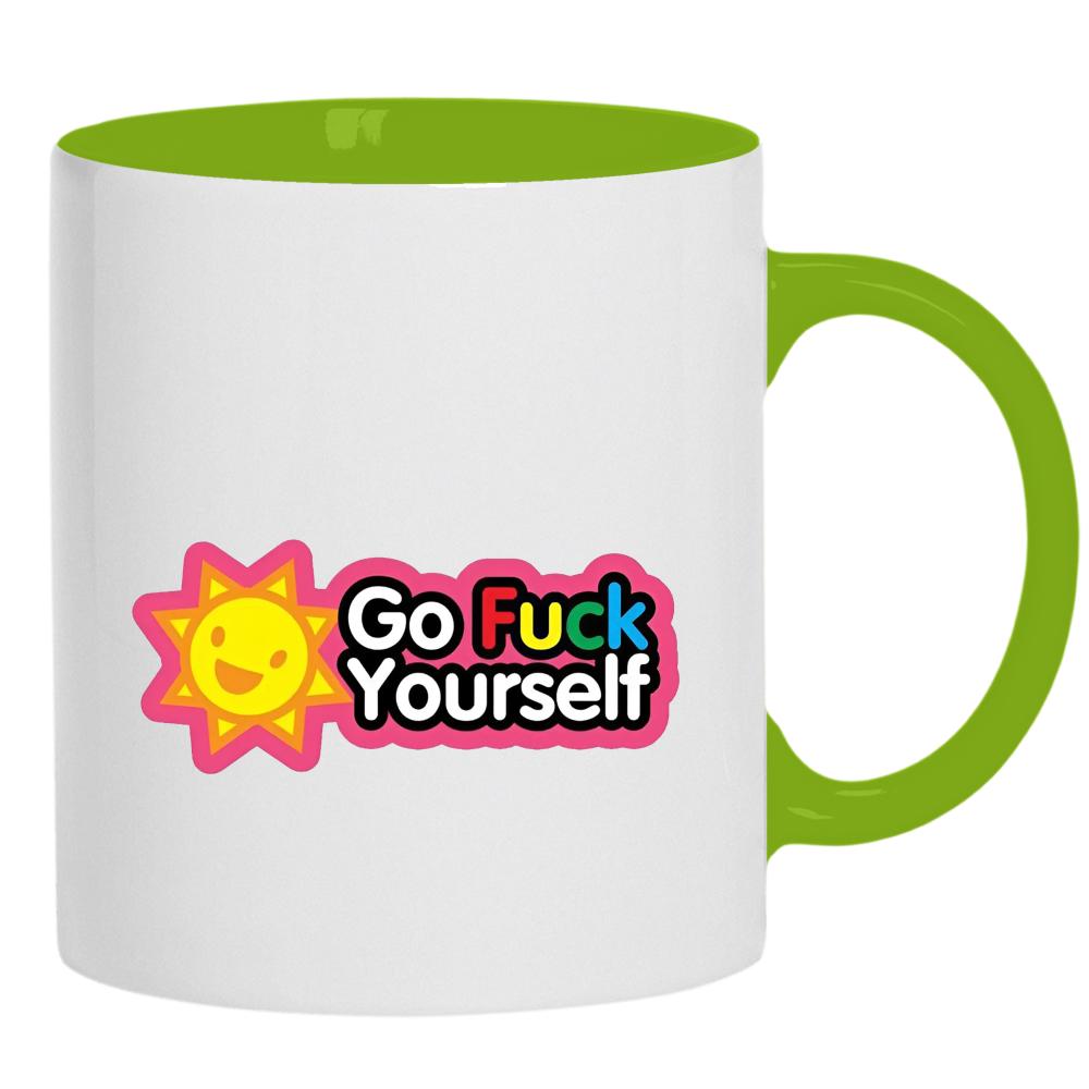 Go Fuck Yourself kubek ucho kolor kolor zielony