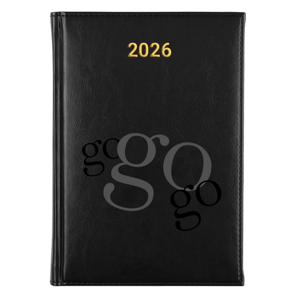 Go Go Go Mem kalendarz książkowy a5 2026 kolor żółty kalendarz