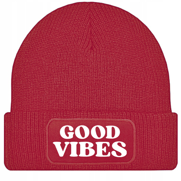 GOOD VIBES czapka zimowa kolor czerwony