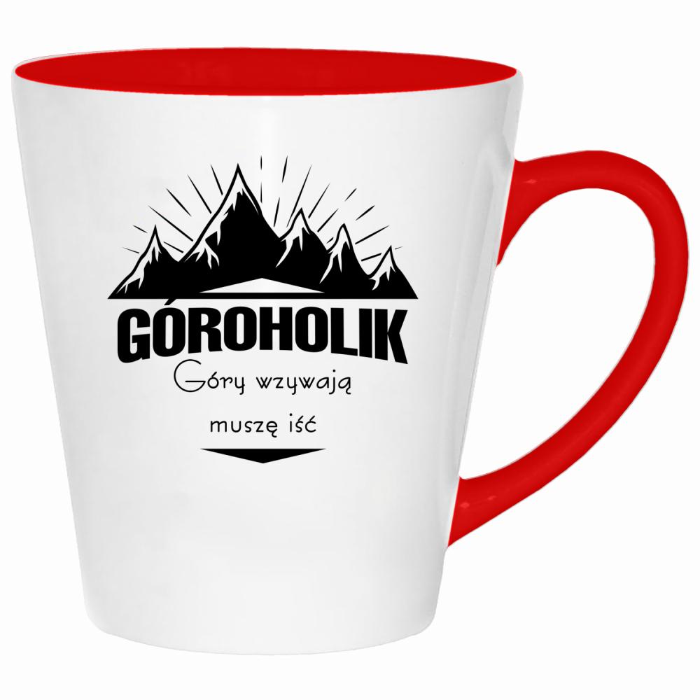 Góroholik – Góry wzywają, muszę iść kubek latte kolor czerwony latte