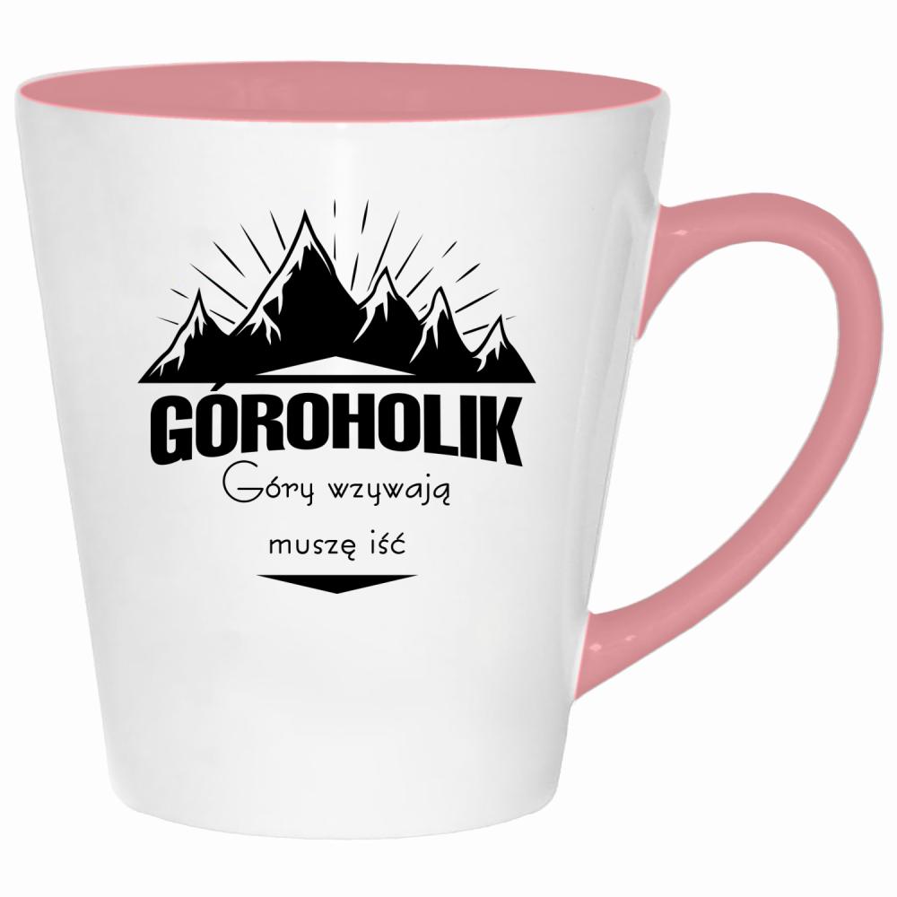 Góroholik – Góry wzywają, muszę iść kubek latte kolor pink