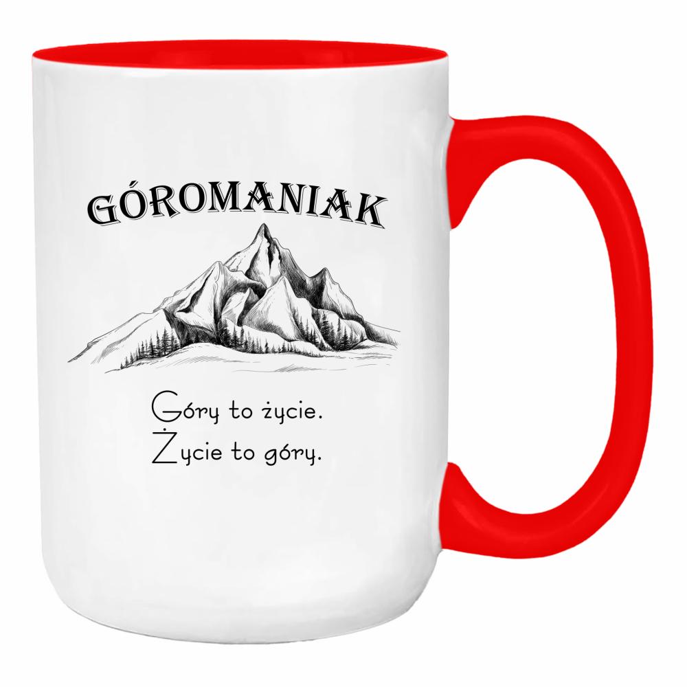 Góromaniak – Góry to życie, życie to góry duży kubek ucho kolor kolor red