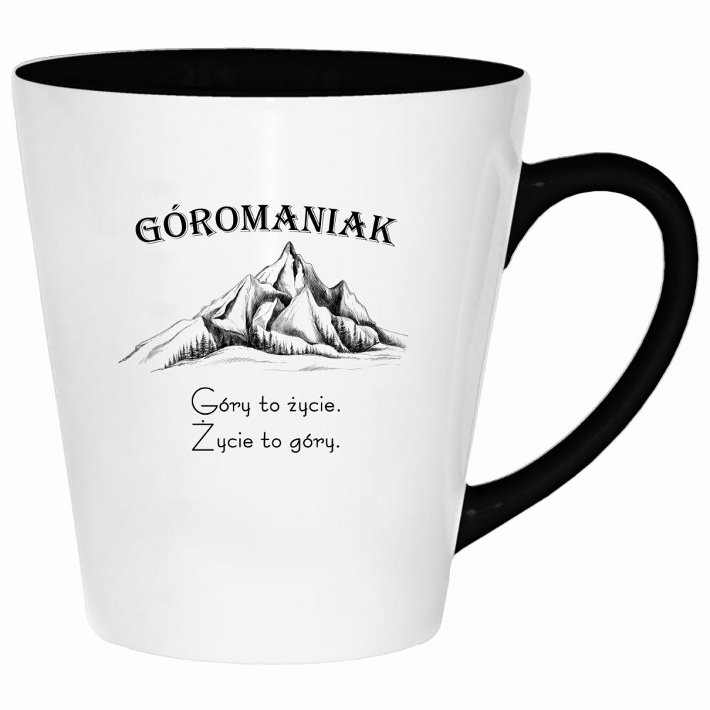 Góromaniak – Góry to życie, życie to góry kubek latte kolor red