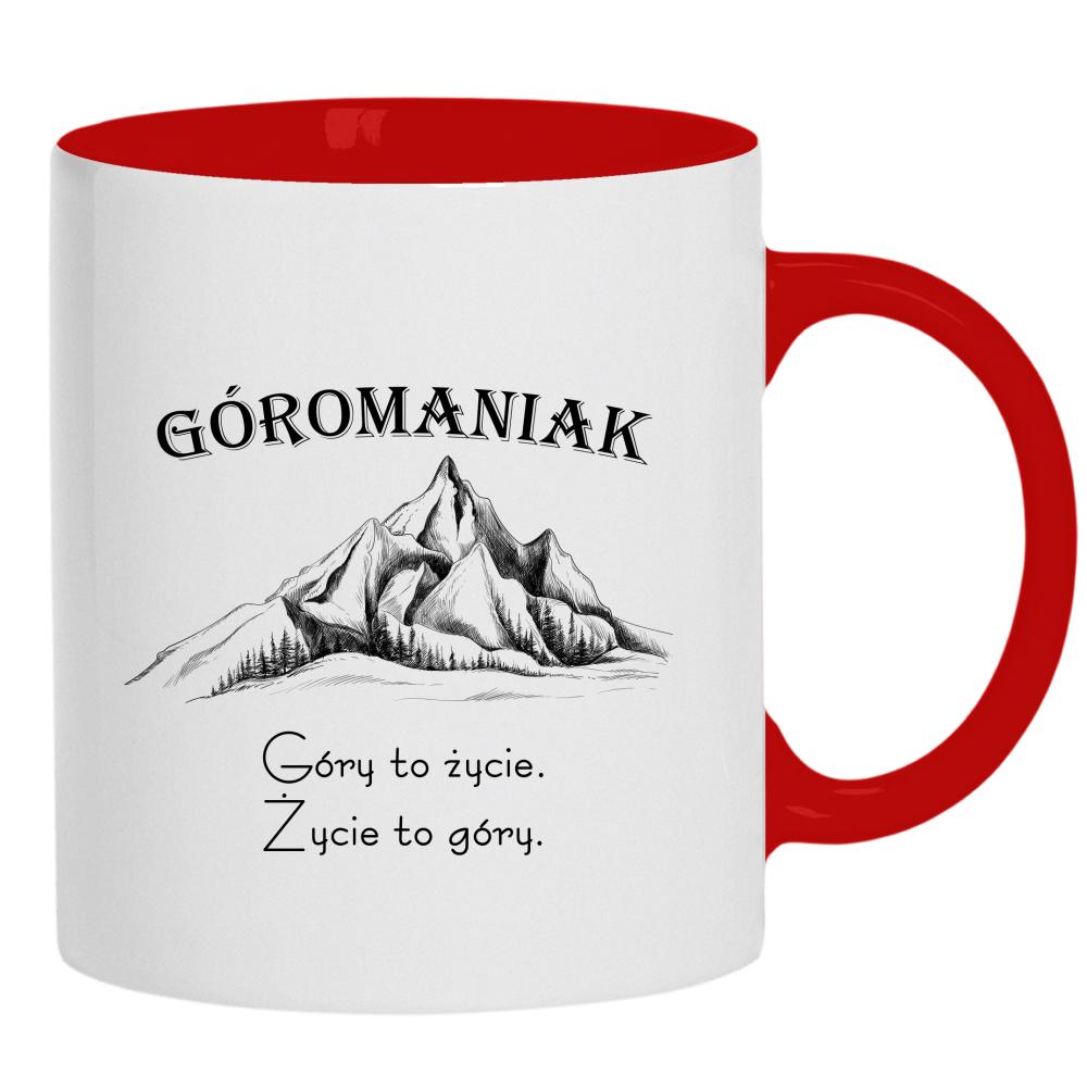 Góromaniak – Góry to życie, życie to góry kubek ucho kolor kolor żółtyy