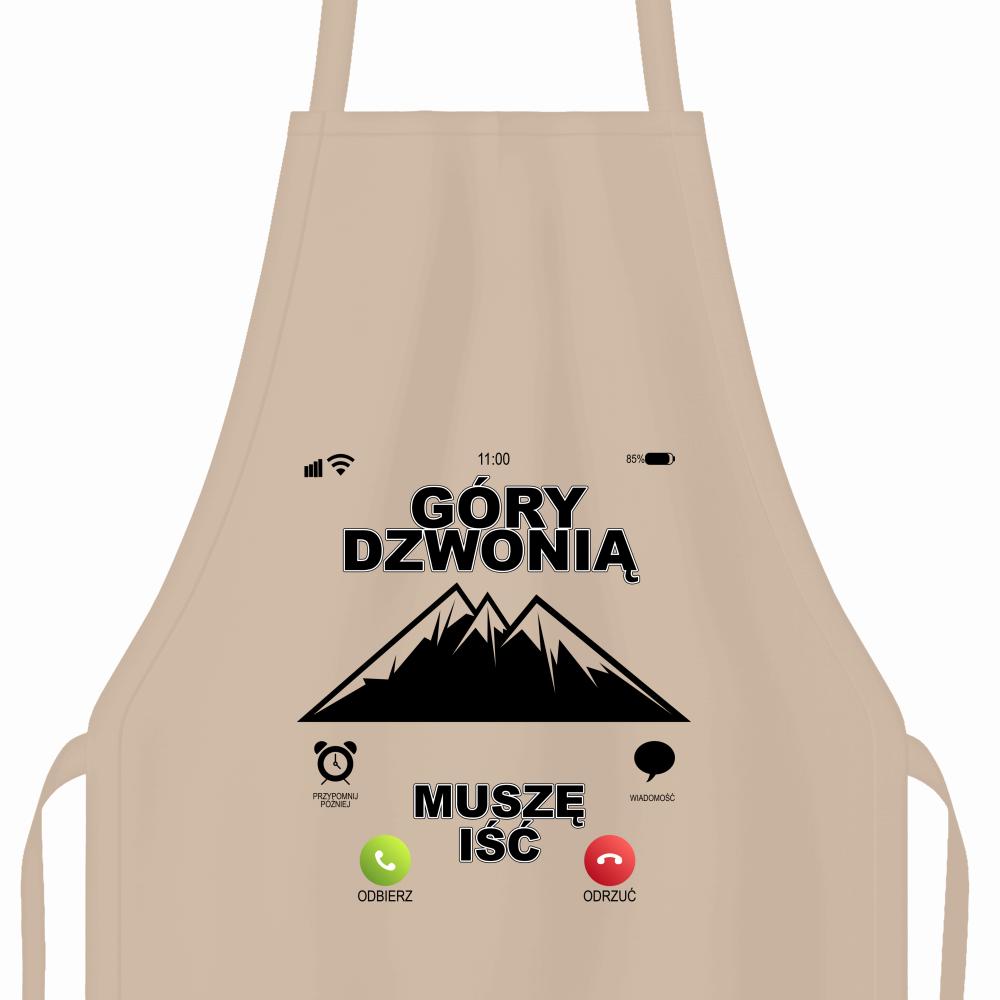 GÓRY DZWONIĄ MUSZĘ IŚĆ fartuch kolor beżowy