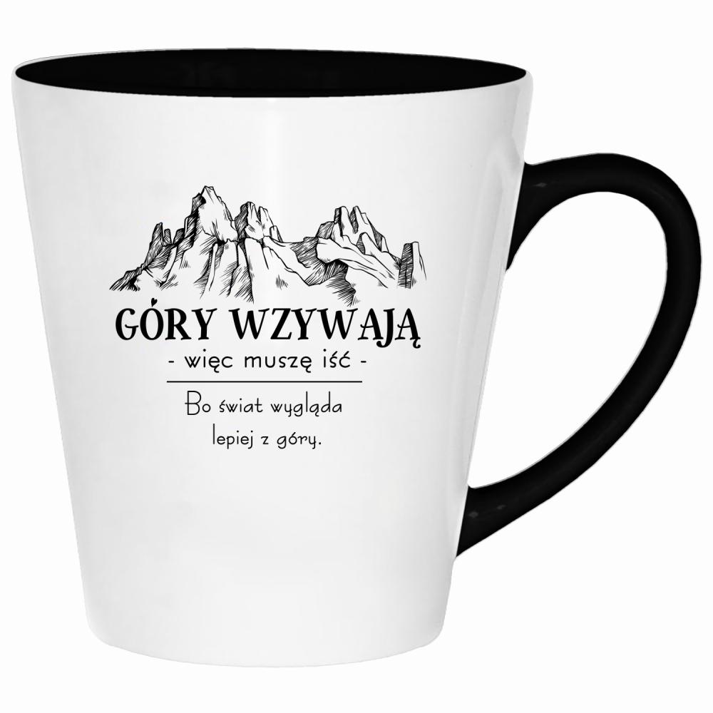 Góry wzywają – więc muszę iść kubek latte kolor żółty