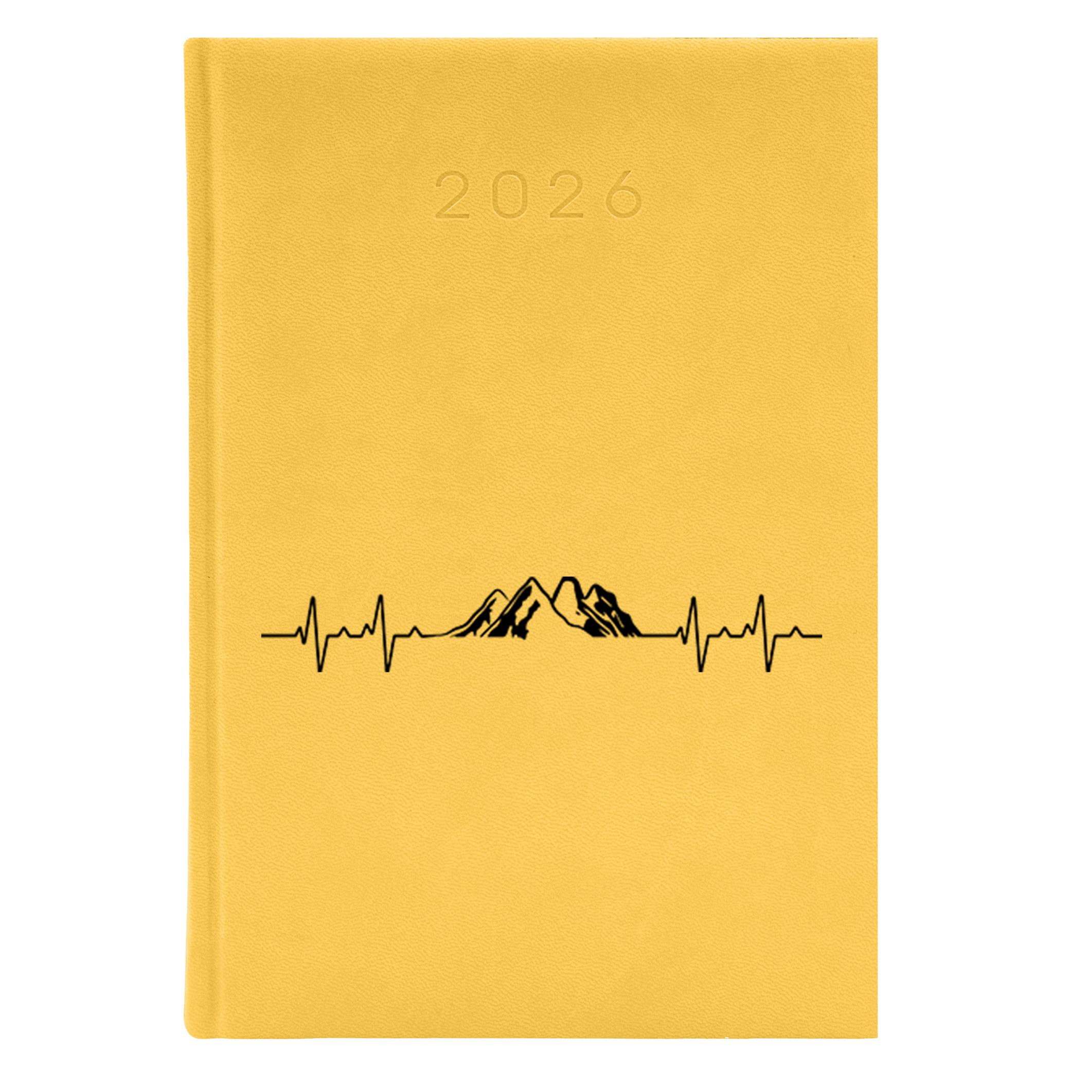 Góry życiem kalendarz książkowy a5 2026 kolor żółty kalendarz