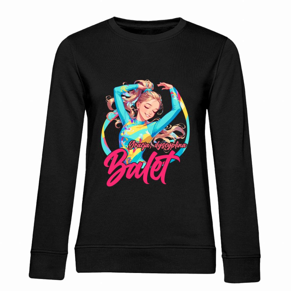 Gracja, dyscyplina, balet bluza damska bez kaptura kolor pink