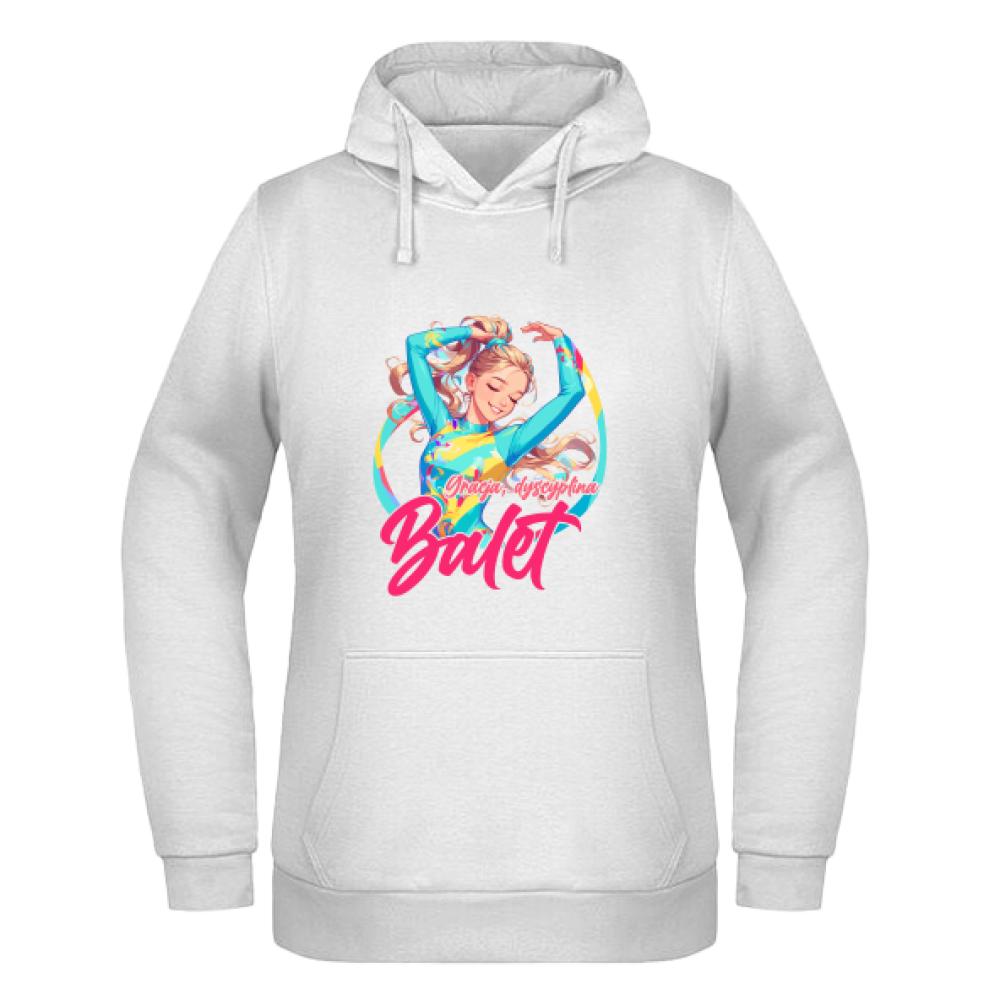 Gracja, dyscyplina, balet bluza damska z kapturem