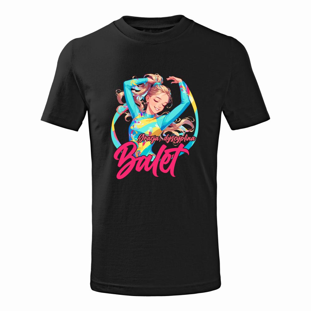 Gracja, dyscyplina, balet koszulka junior kolor navy