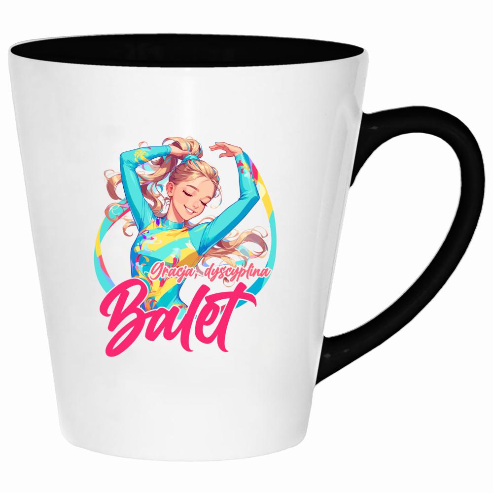 Gracja, dyscyplina, balet kubek latte kolor navy