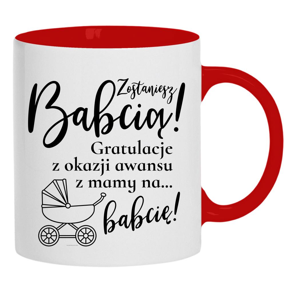 Gratulacje awansu z mamy na babcię kubek ucho kolor