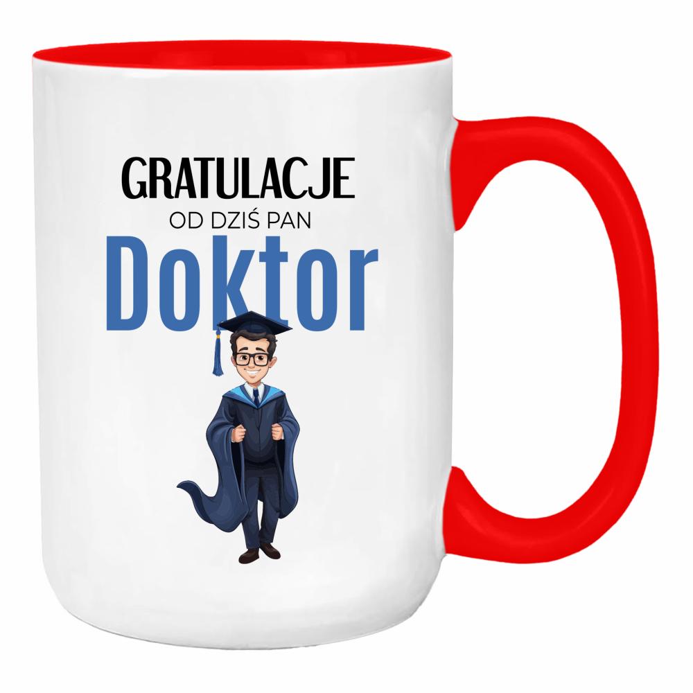 Gratulacje! Od dziś Pan Doktor duży kubek ucho kolor kolor red