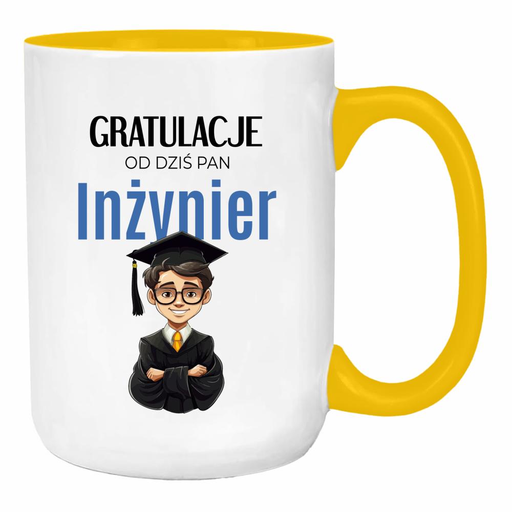 Gratulacje! Od dziś Pan Inżynier duży kubek ucho kolor kolor żółty
