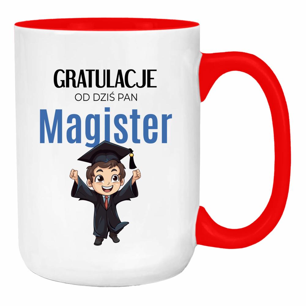 Gratulacje! Od dziś Pan Magister duży kubek ucho kolor kolor red
