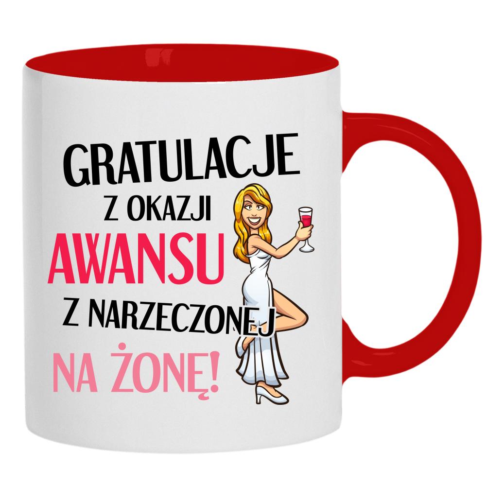 Gratulacje z okazji awansu z narzeczonej na żonę kubek ucho kolor