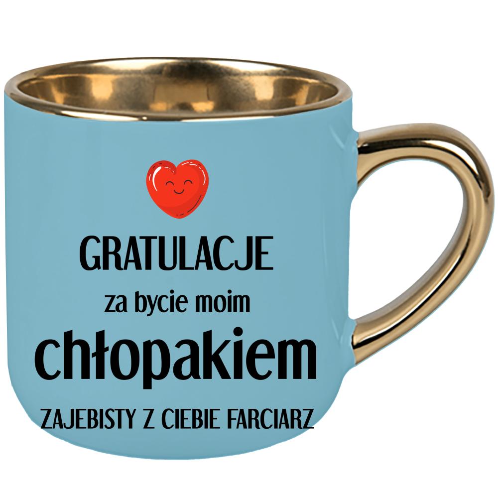 Gratulacje za bycie moim chłopakiem kubek elegant duży kolor niebieski 2