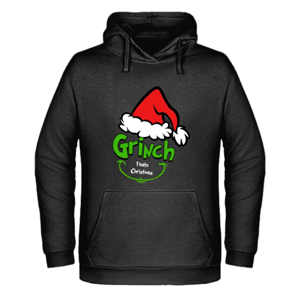Grinch I hate Christmas bluza męska z kapturem