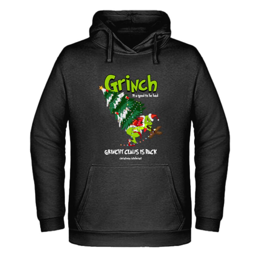 Grinchy Claus is Back bluza męska z kapturem