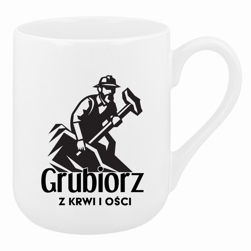 Grubiorz z krwi i ości kubek coffee kolor biały