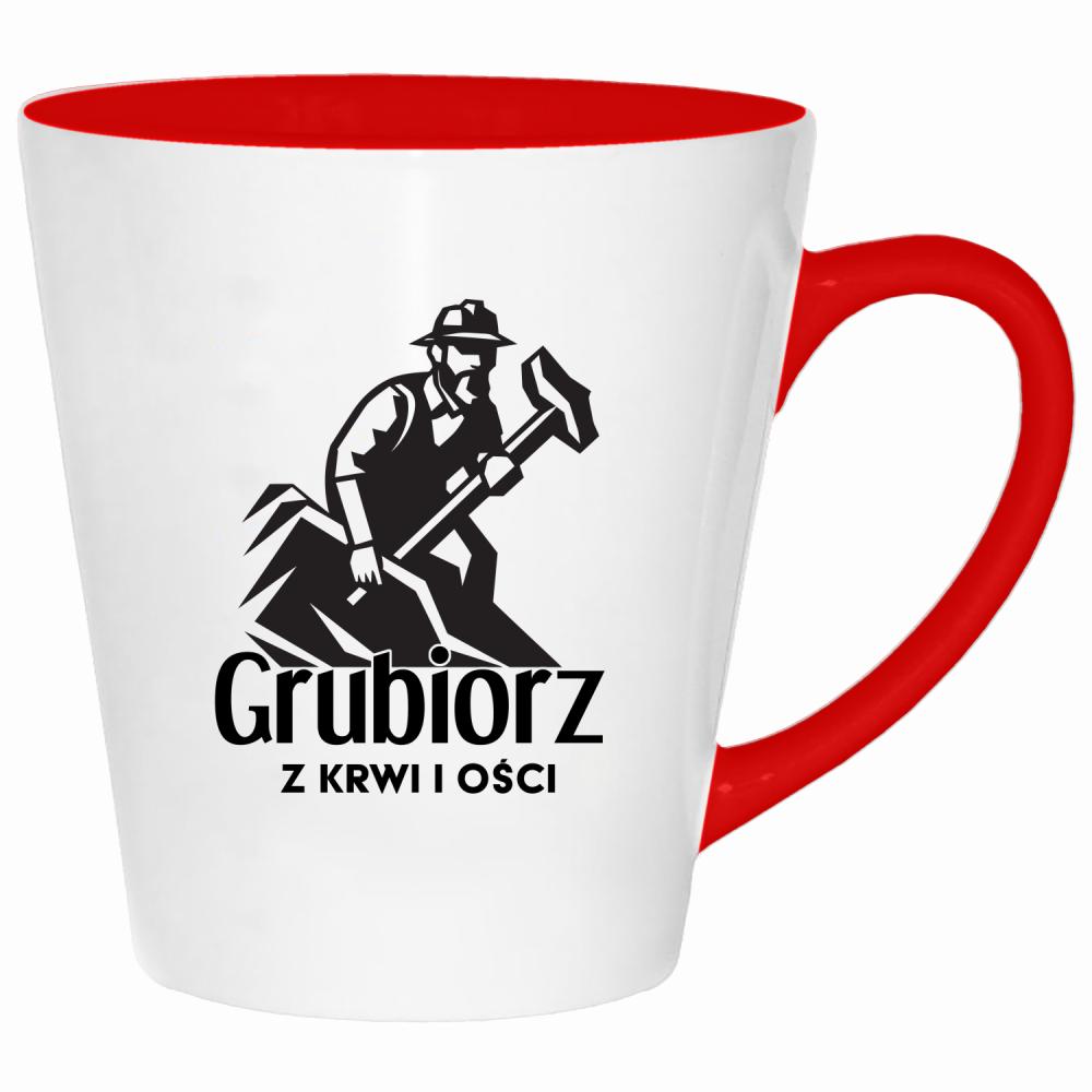 Grubiorz z krwi i ości kubek latte kolor czerwony latte