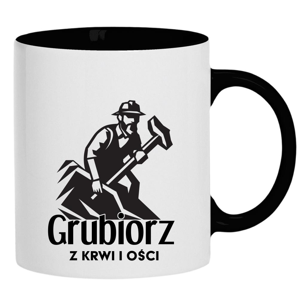 Grubiorz z krwi i ości kubek ucho kolor kolor czarnyy