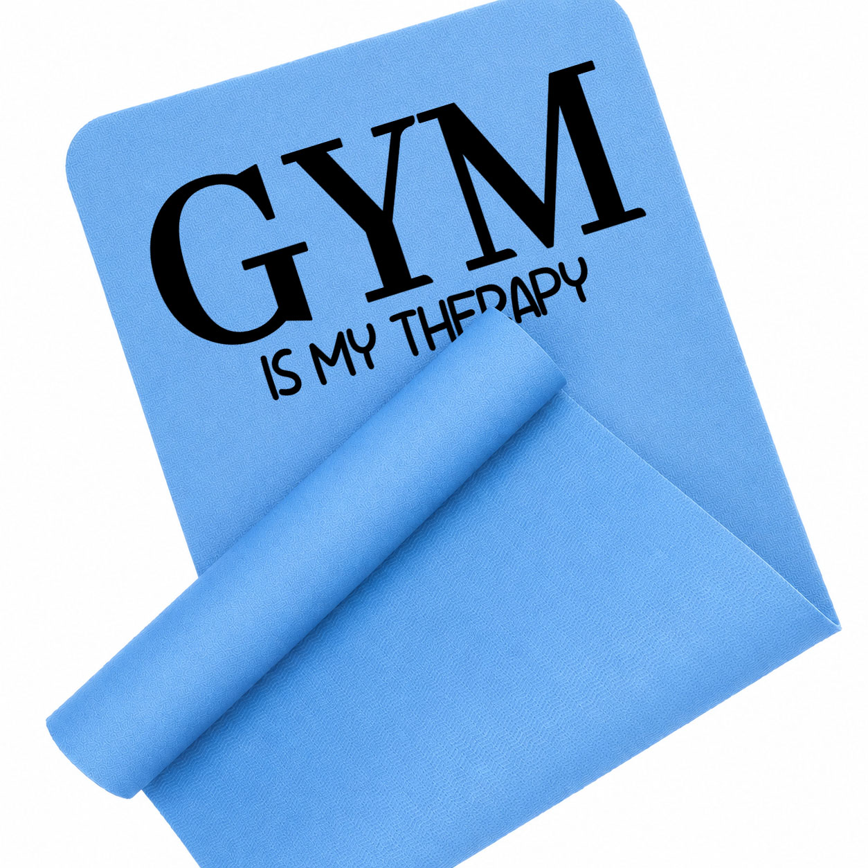 Gym is my therapy 2 mata piankowa do ćwiczeń kolor błękitny mata