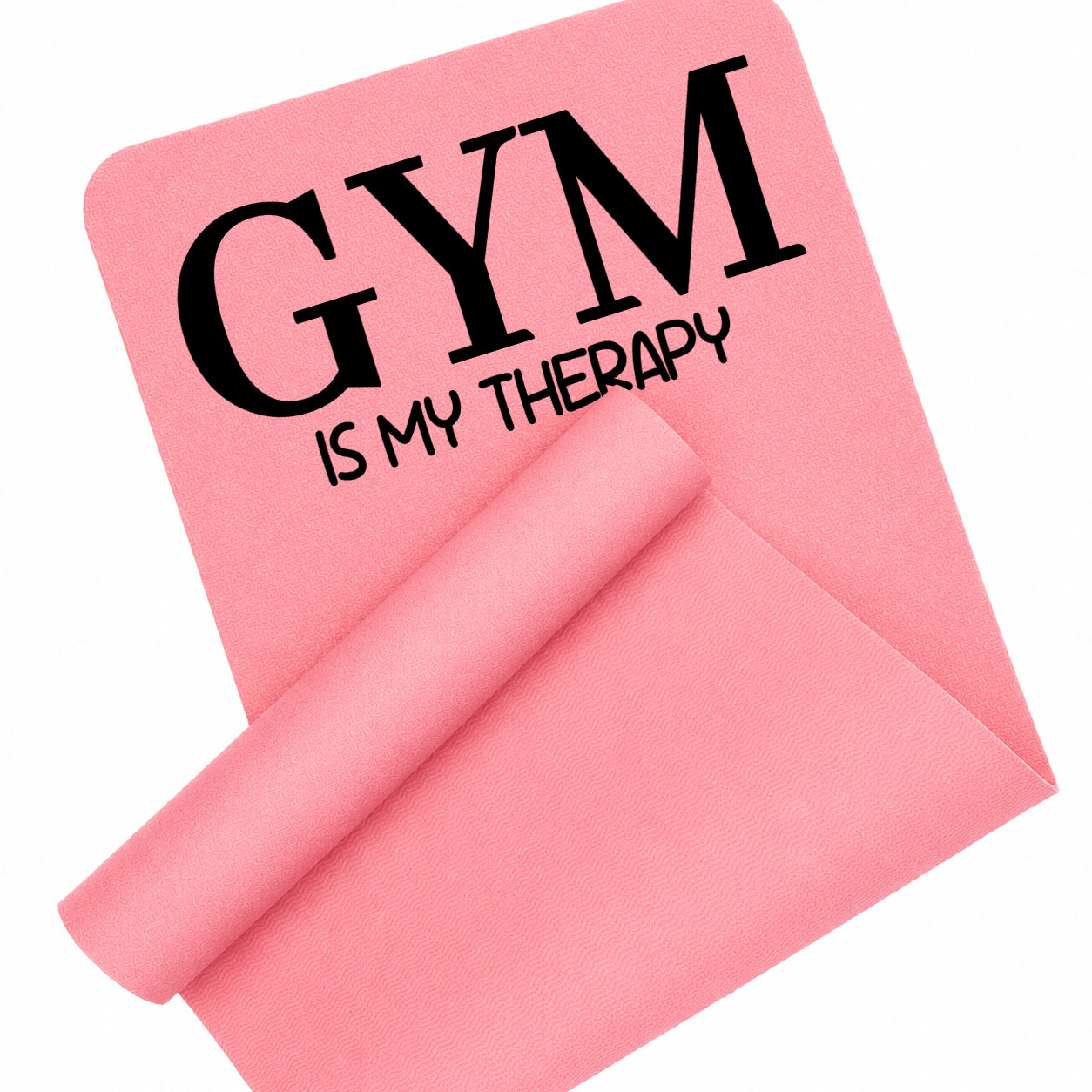 Gym is my therapy 2 mata piankowa do ćwiczeń kolor różowy mata