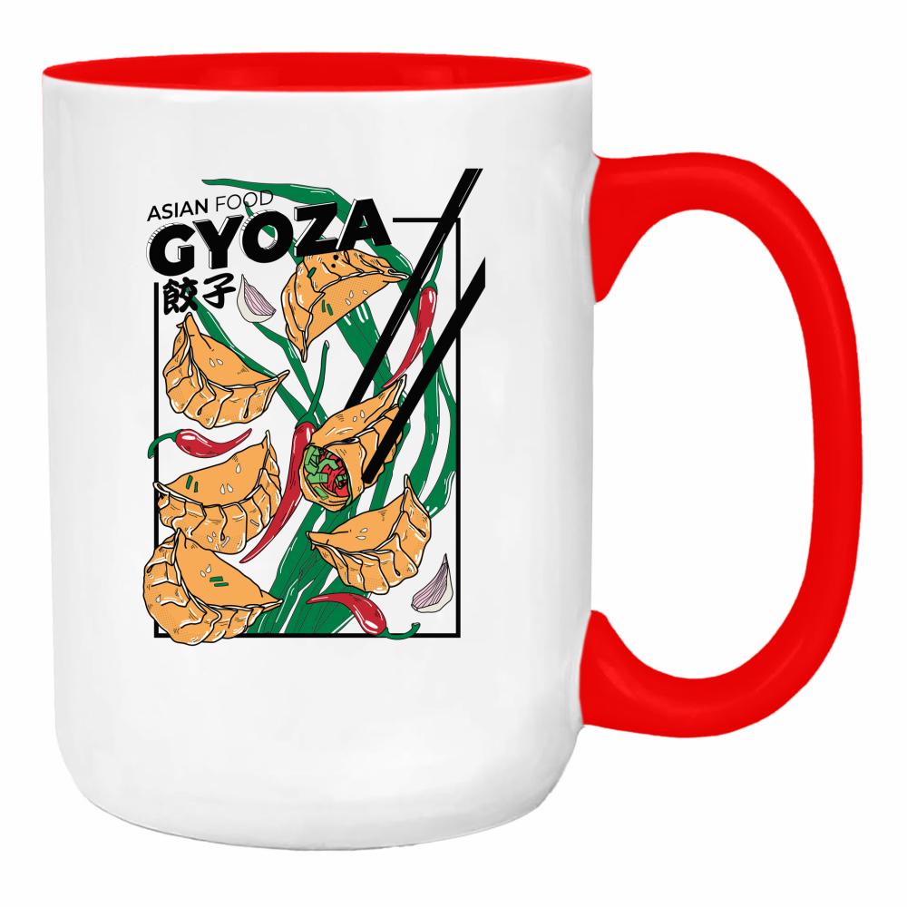 Gyoza duży kubek ucho kolor kolor red