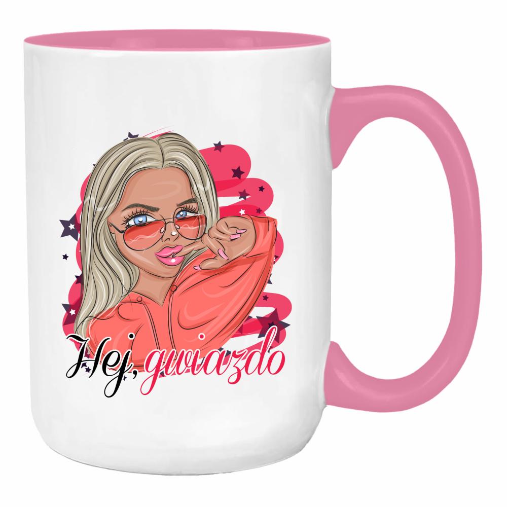Hej Gwiazdo duży kubek ucho kolor kolor różowy
