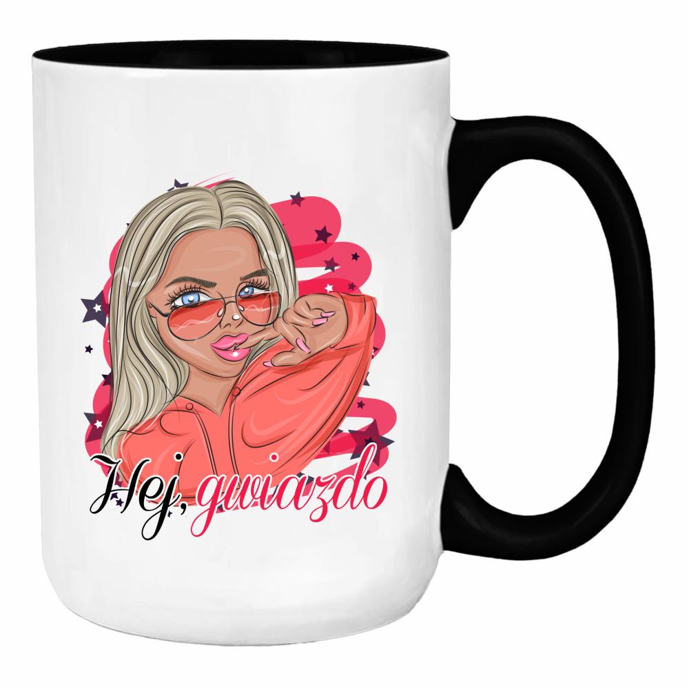 Hej Gwiazdo duży kubek ucho kolor kolor żółtyy