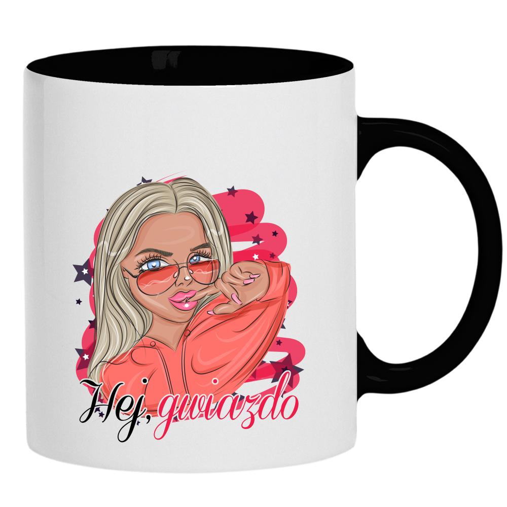 Hej Gwiazdo kubek ucho kolor kolor czarnyy