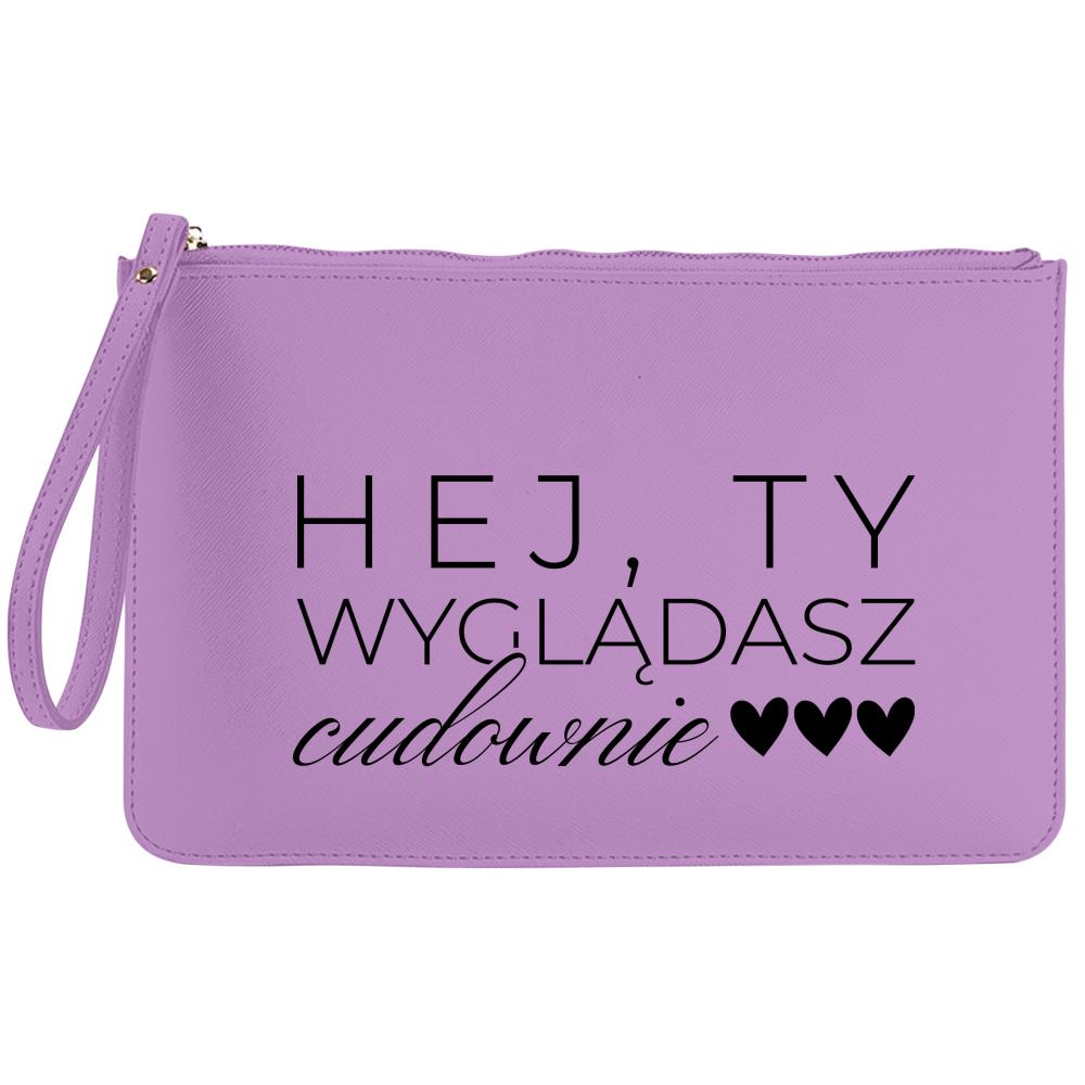Hej, Ty wyglądasz cudownie kosmetyczka kolor purpurowy