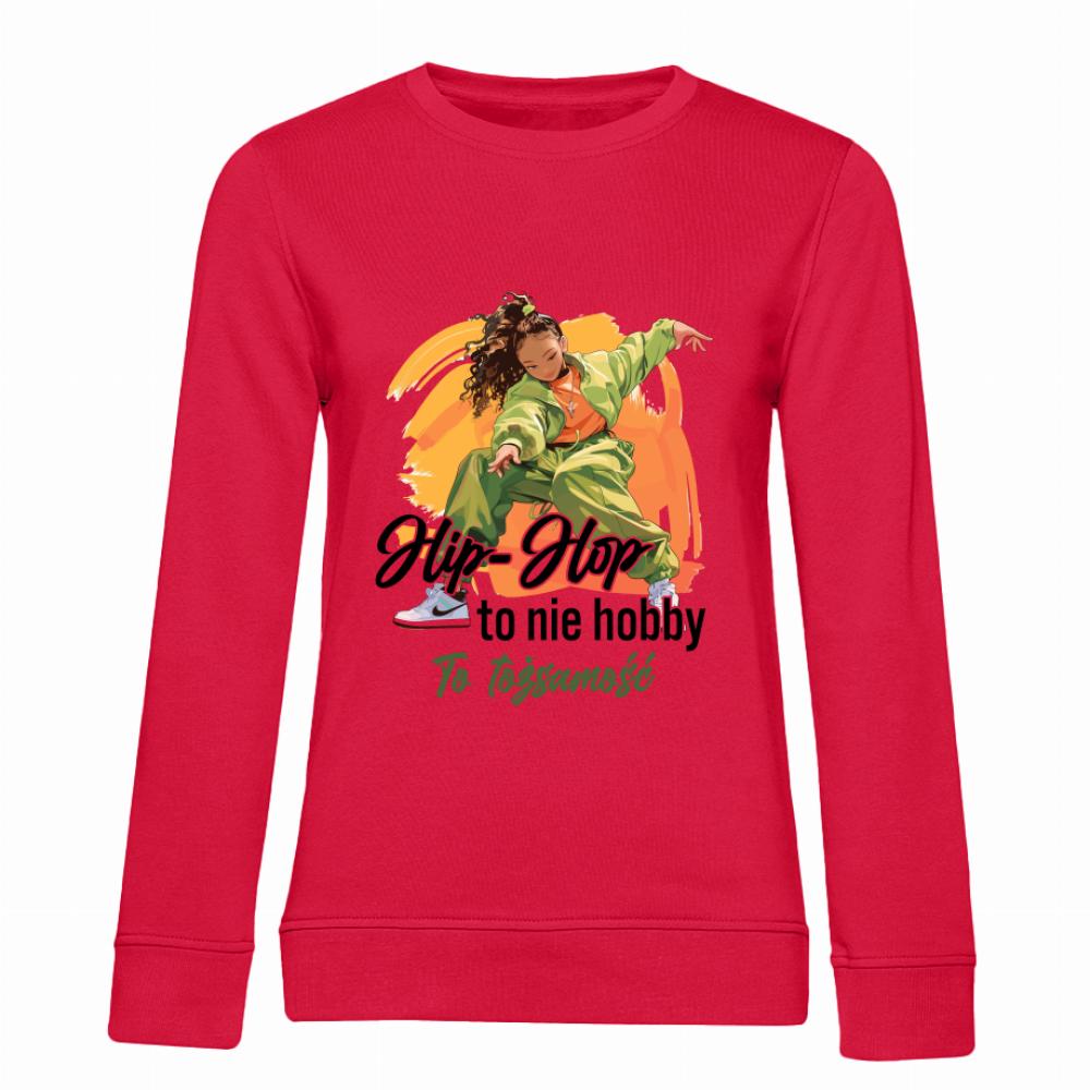 Hip-hop to nie hobby, to tożsamość bluza damska bez kaptura kolor czerwony
