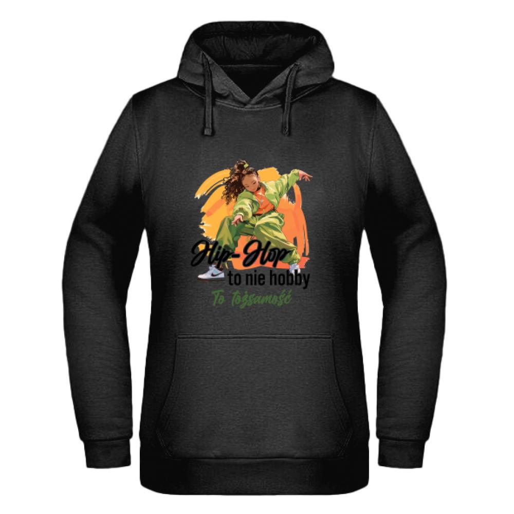 Hip-hop to nie hobby, to tożsamość bluza damska z kapturem kolor żółty
