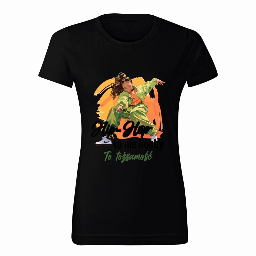 Hip-hop to nie hobby, to tożsamość koszulka damska kolor czarny