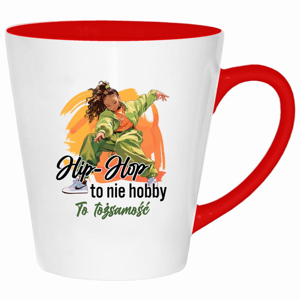 Hip-hop to nie hobby, to tożsamość kubek latte kolor czerwony latte