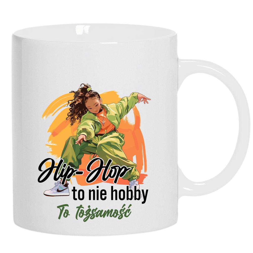 Hip-hop to nie hobby, to tożsamość kubek ucho kolor kolor biały