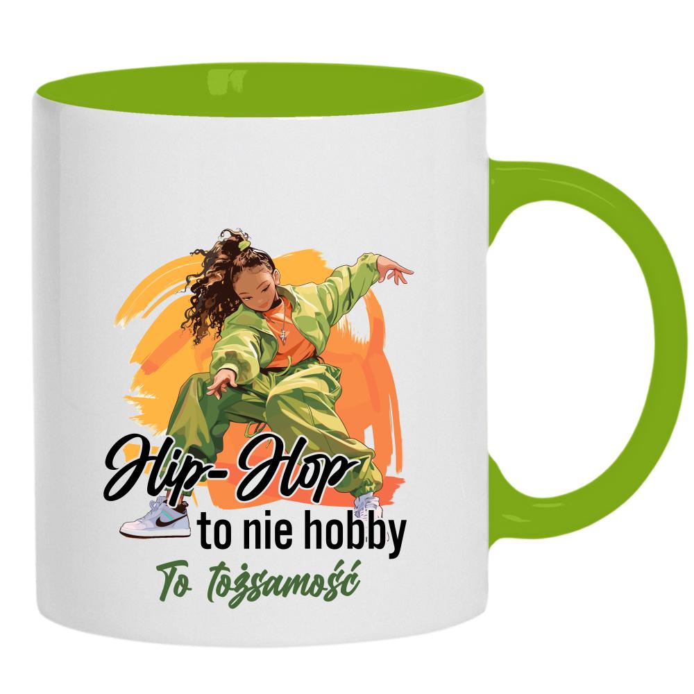 Hip-hop to nie hobby, to tożsamość kubek ucho kolor kolor zielony