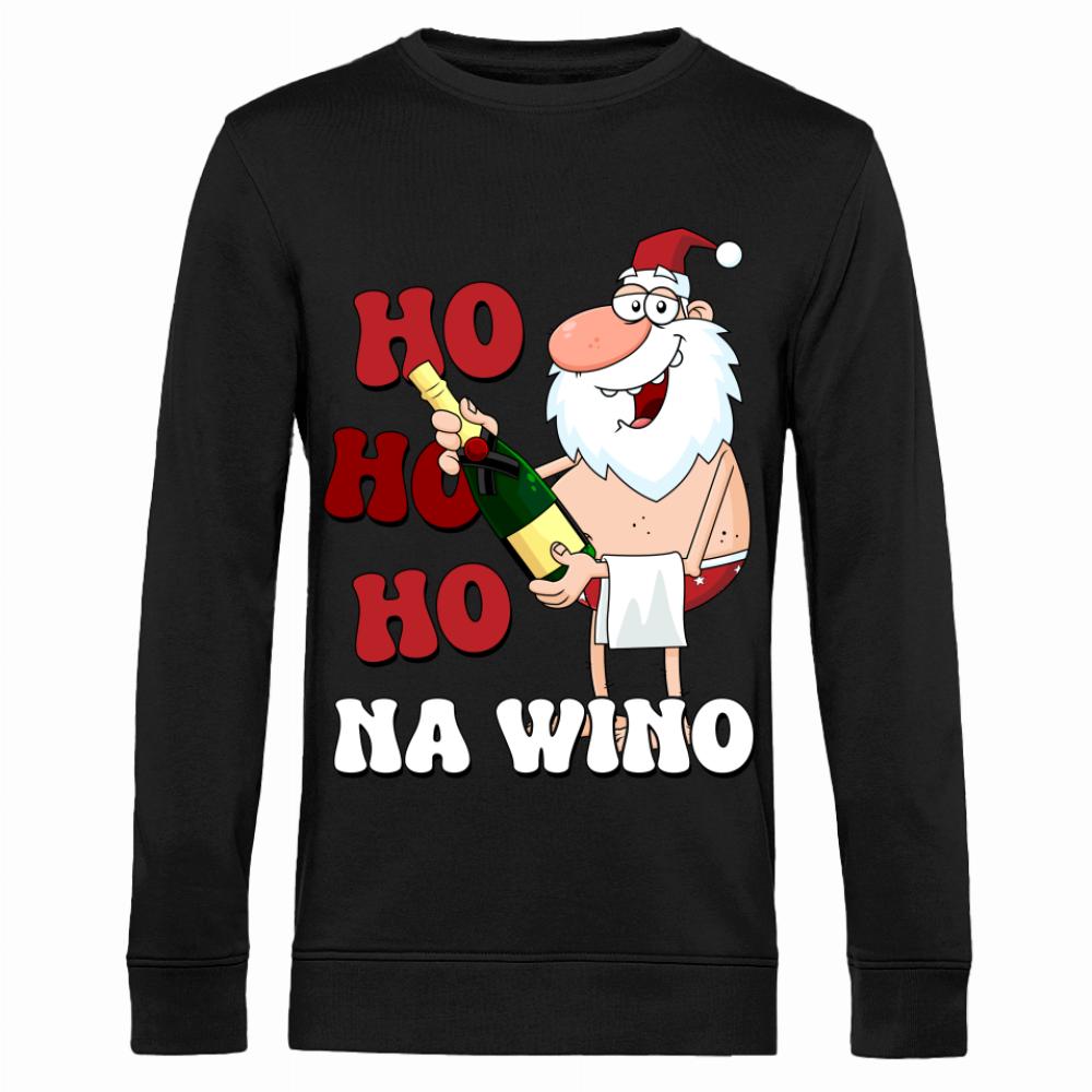 Ho Ho Ho na wino bluza męska bez kaptura
