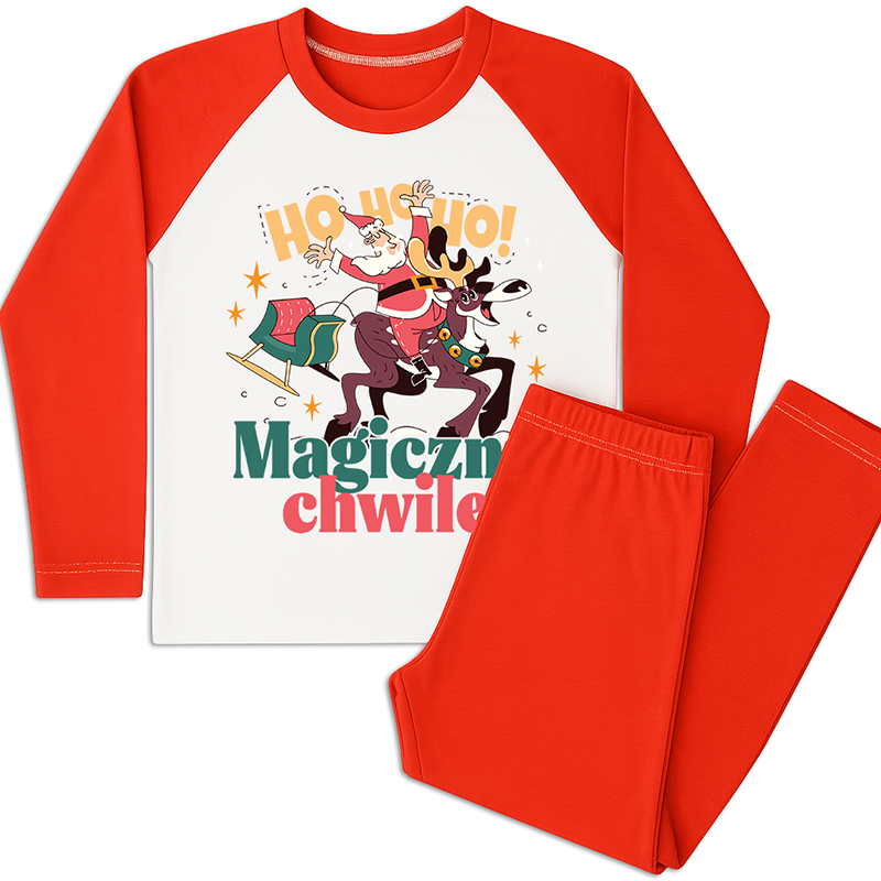 Ho Ho Magiczne chwile piżama dziecięca kolor czerwony