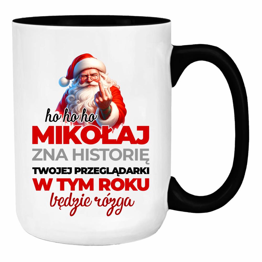 Ho ho Mikołaj zna historię twojej przeglądarki duży kubek ucho kolor kolor miętowo zielony