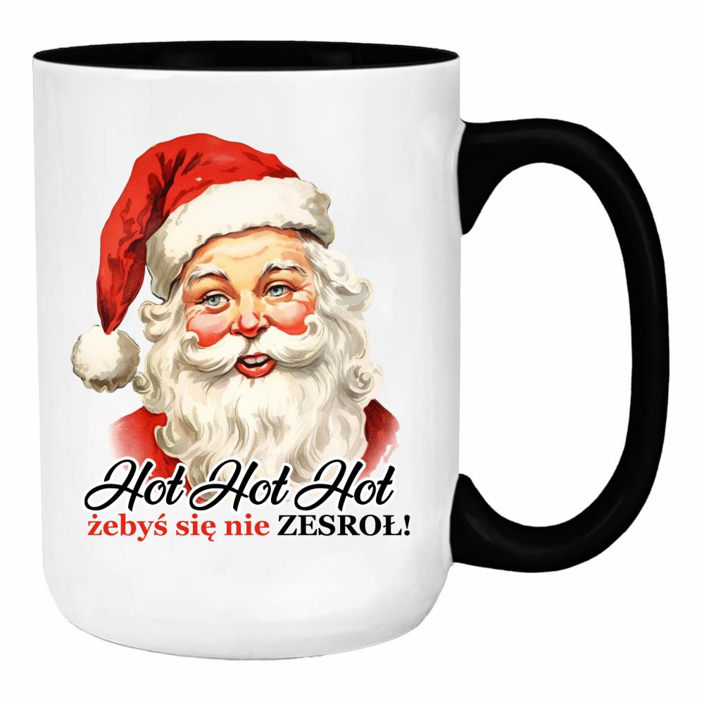 Hoł hoł hoł, żebyś się nie zesroł duży kubek ucho kolor kolor biały