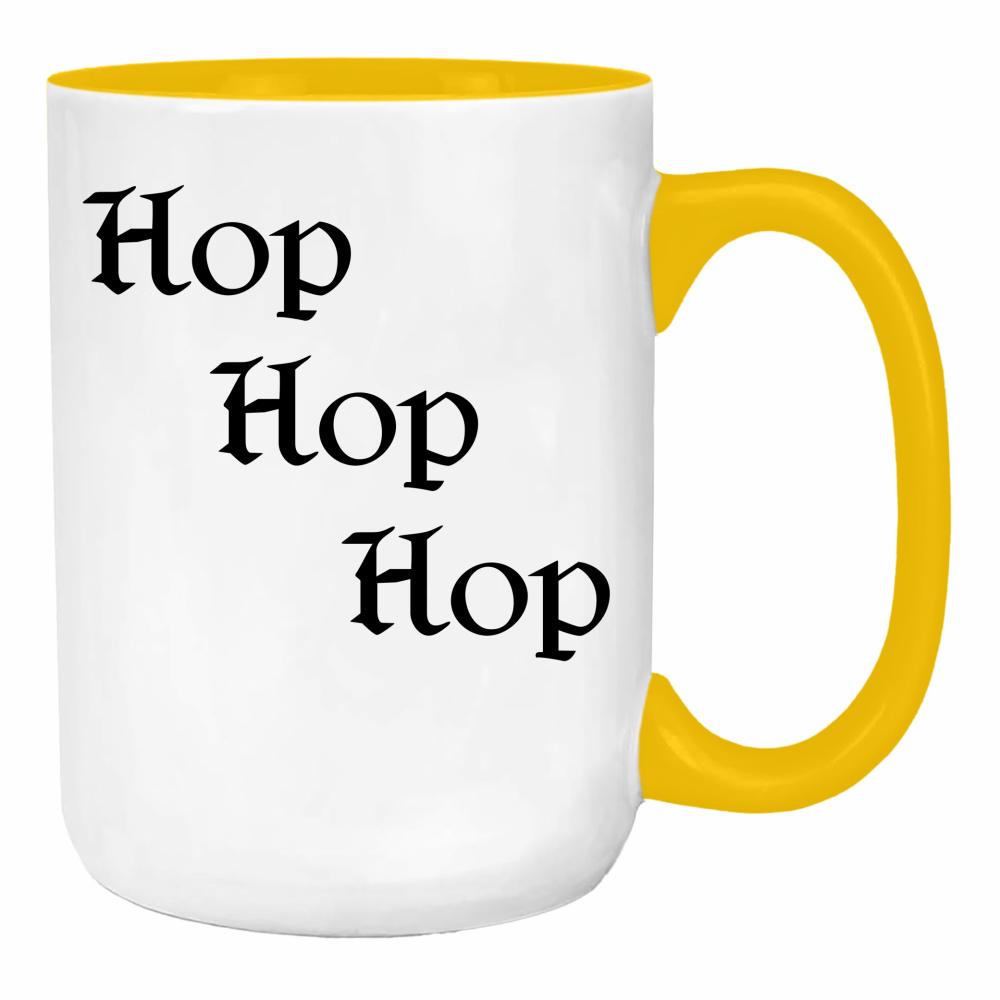 hop, hop, hop duży kubek ucho kolor kolor żółty